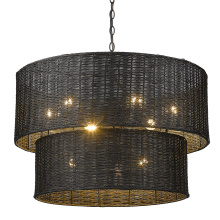 Golden 1084-9 BLK-BW - Golden Lighting Erma 9-light Chandelier in Matte Black